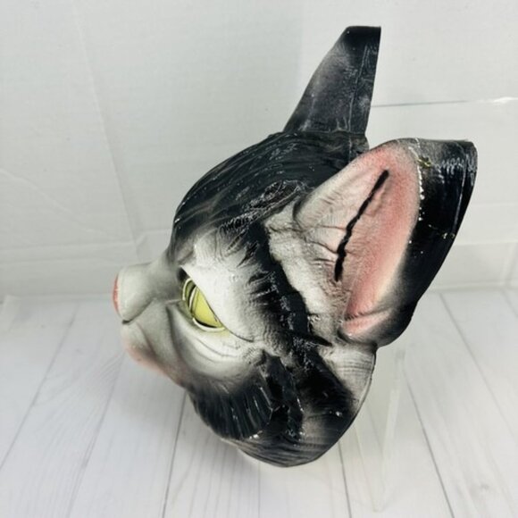 Vintage Black Halloween Scary Cat Mask Made In France Bayshore Collectors Piece - Picture 3 of 13